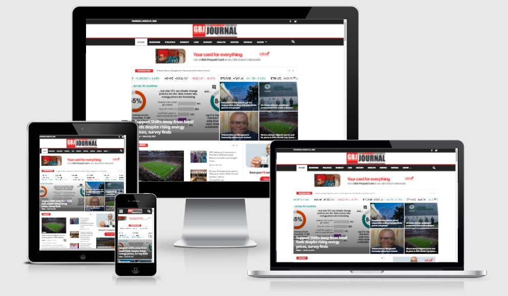 Government and Business Journal Nigeria website Responsive Media Screens shots